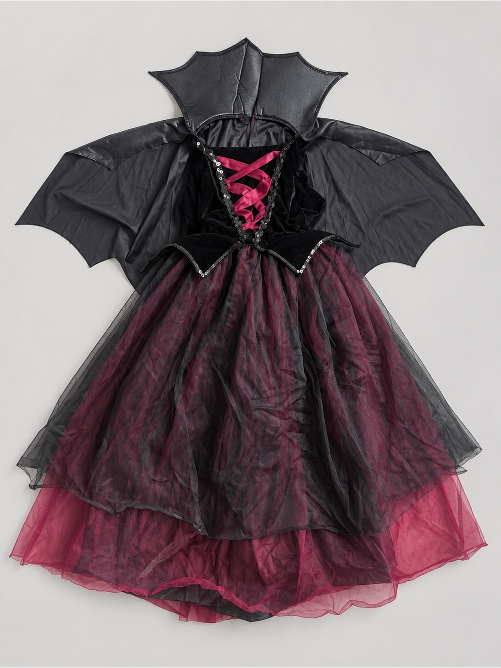 Girls Vampire Queen Bat-Wing Costume Dress | Kids M Halloween Dracula darling